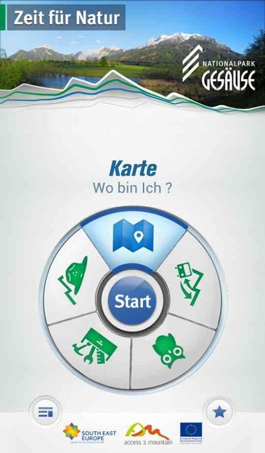 Application Gesause - menu
